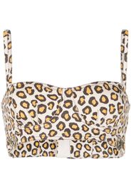 Paco Rabanne leopard print bustier top - Marrone