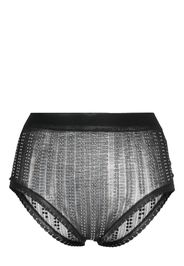 Paco Rabanne bead-embellished high waist briefs - Nero