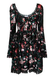 Paco Rabanne floral-print mini dress - Nero