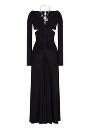 Paco Rabanne chain-detail draped long dress - Nero