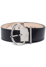 Paco Rabanne oversized-buckle leather belt - Nero