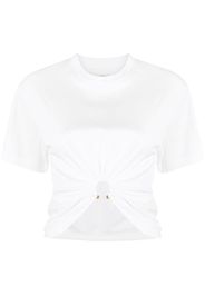 Paco Rabanne gathered-detail short-sleeve T-shirt - Bianco