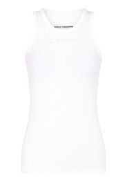 Paco Rabanne logo-devoré cotton tank top - Bianco