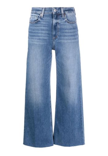 PAIGE Anessa cropped wide-leg jeans - Blu