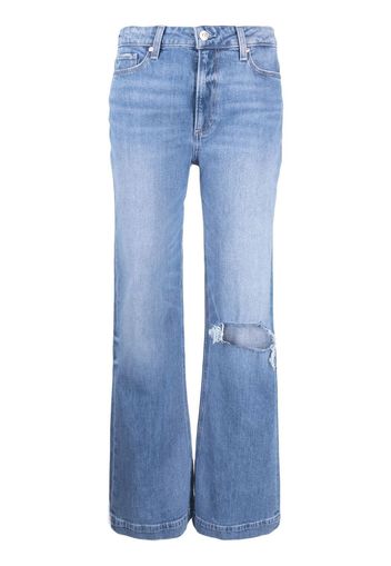 PAIGE distressed straight-line jeans - Blu