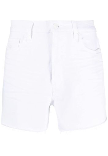 PAIGE logo-patch denim shorts - Bianco