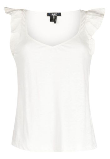 PAIGE Giulia ruffle sleeves linen blouse - Bianco