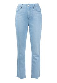 PAIGE Cindy mid rise raw-cut hem jeans - Blu