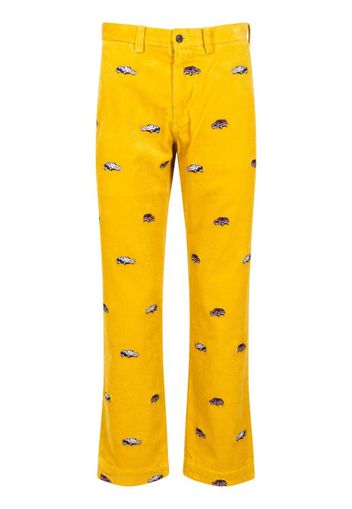 Palace x Ralph Lauren embroidered cord GTI trousers - Giallo