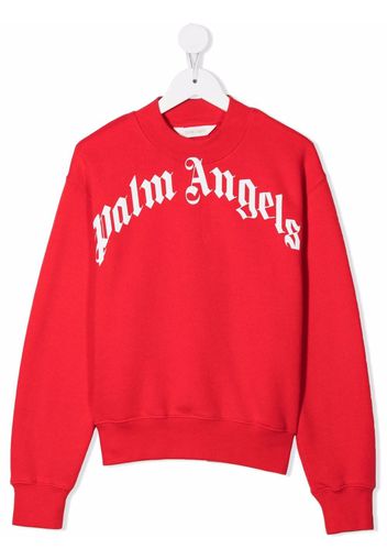 Palm Angels Kids CLASSIC OVER LOGO CREWNECK RED WHITE - Rosso