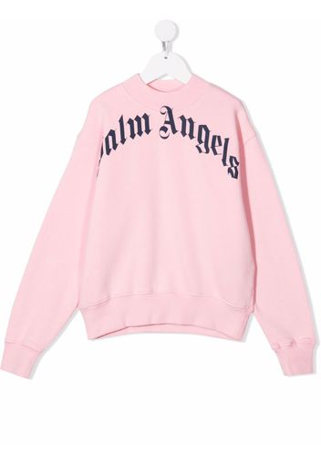 Palm Angels Kids CLASSIC OVER LOGO CREWNECK PINK NAVY BLU - Rosa