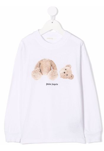 Palm Angels Kids PALM ANGELS BEAR TEE WHITE BROWN - 0160 WHITE BROWN