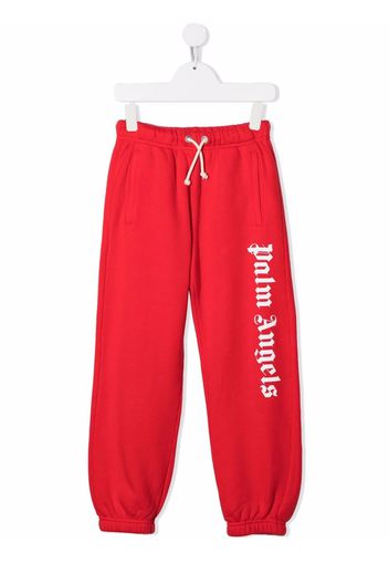 Palm Angels Kids CLASSIC OVER LOGO JOGGING RED WHITE - Rosso