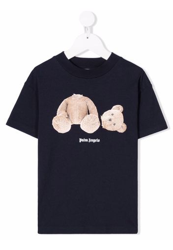 Palm Angels Kids T-shirt Teddy Bear con stampa - Blu