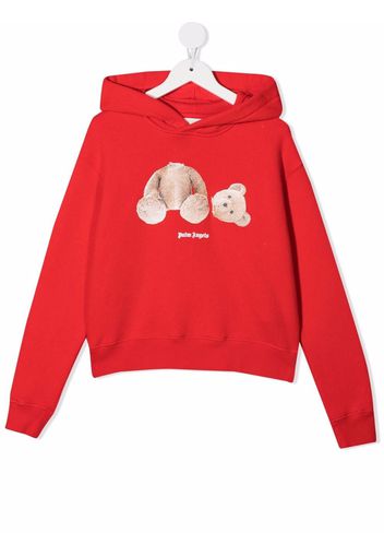 Palm Angels Kids PALM ANGELS BEAR HOODIE RED BROWN - Rosso