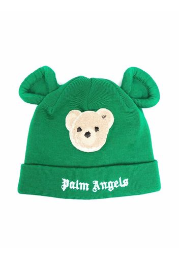 Palm Angels Kids PALM ANGELS BEAR BEANIE GREEN BROWN - Verde