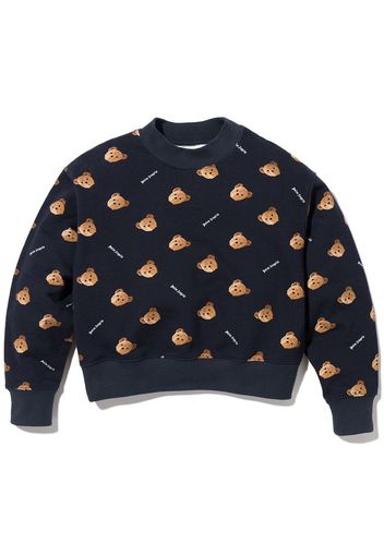 Palm Angels Kids PALM ANGELS A/O BEAR CREWNECK NAVY BLUE