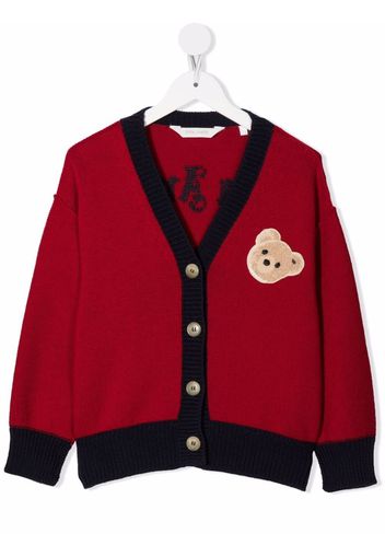 Palm Angels Kids PALM ANGELS BEAR CARDIGAN RED BROWN - Rosso