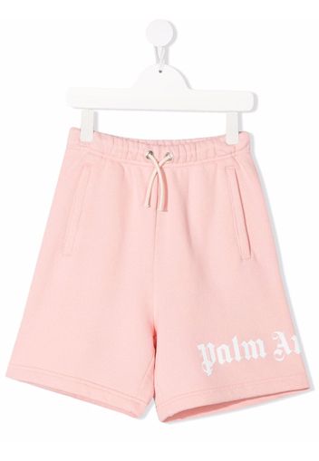 Palm Angels Kids logo-print track shorts - Rosa