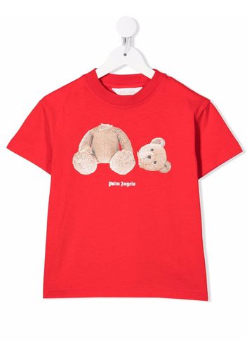 Palm Angels Kids bear-motif T-shirt - Rosso