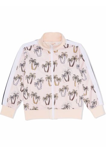 Palm Angels Kids TOP TRACK AOP PINK BROWN - Rosa