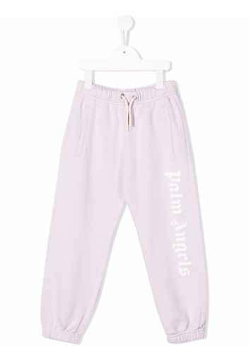 Palm Angels Kids CLASSIC OVER LOGO JOGGING LILAC WHITE - Viola