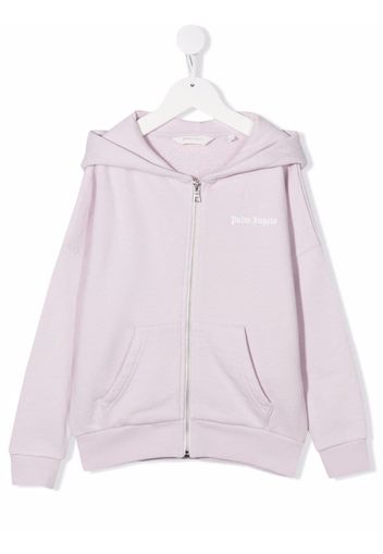 Palm Angels Kids logo-print zip-up hoodie - Viola