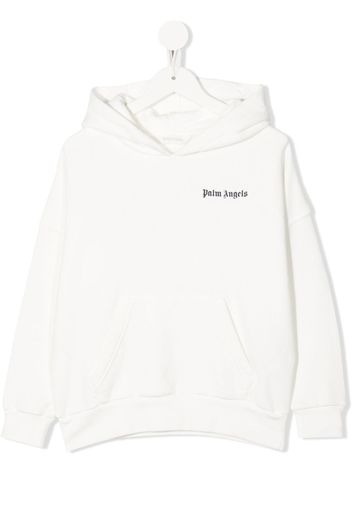 Palm Angels Kids logo-print cotton hoodie - Bianco