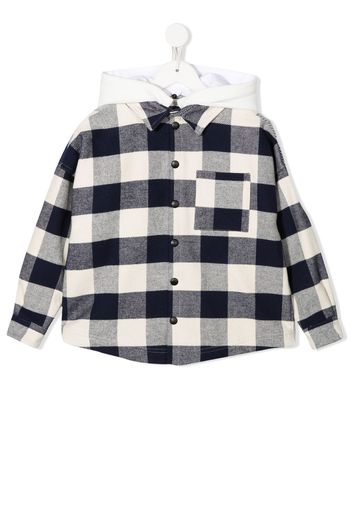 Palm Angels Kids Giacca-camicia a quadri - Blu