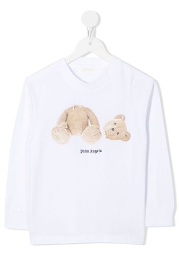 Palm Angels Kids bear-print cotton T-shirt - Bianco