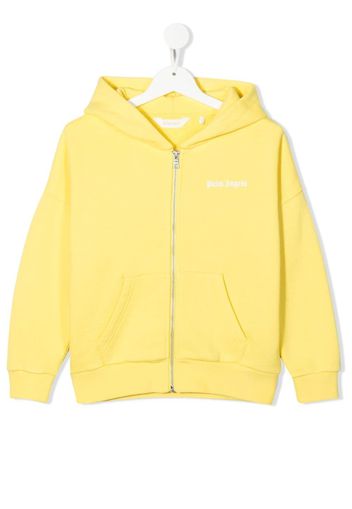 Palm Angels Kids embroidered cotton hoodie - Giallo