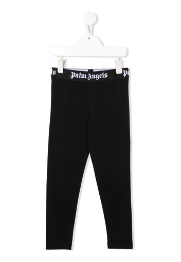 Palm Angels Kids logo-waistband leggings - Nero