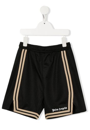 Palm Angels Kids side-stripe logo-print shorts - Nero