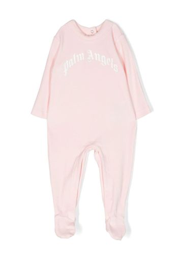 Palm Angels Kids logo-print babygrow - Rosa