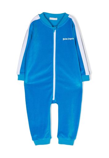Palm Angels Kids velour all-in-one tracksuit - Blu