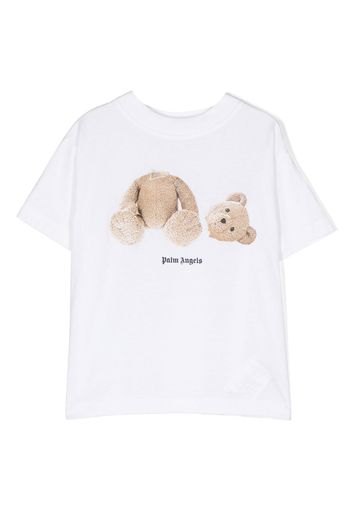 Palm Angels Kids cotton bear-print T-shirt - Bianco