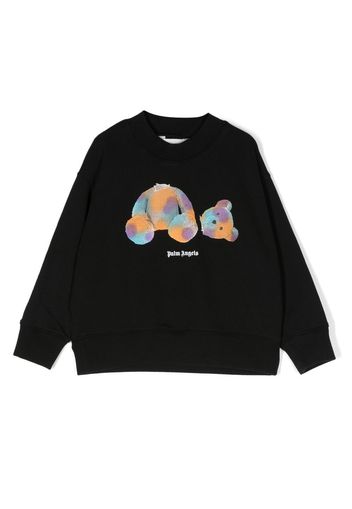 Palm Angels Kids teddy bear-print crew neck jumper - Nero