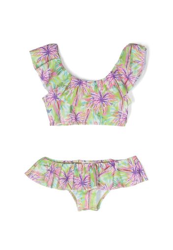 Palm Angels Kids palm tree-print bikini - Verde