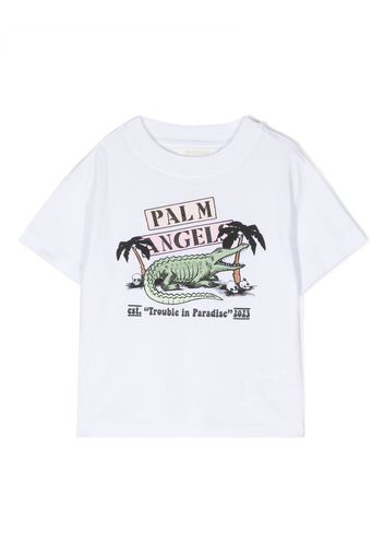 Palm Angels Kids Croco Trouble T-shirt - Bianco