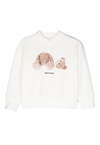 Palm Angels Kids PALM ANGELS BEAR CREWNECK - WHITE BROWN