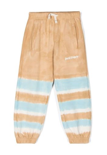 Palm Angels Kids striped tie-dye print track pants - Marrone