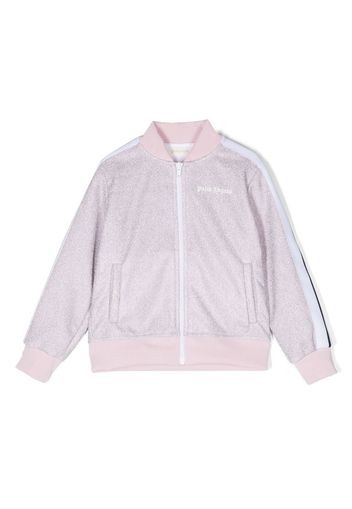 Palm Angels Kids lurex-detail side-stripe track jacket - Rosa