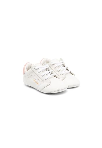 Palm Angels Kids contrast-heel leather sneakers - Bianco