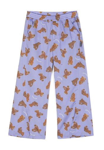 Palm Angels Kids Teddy Bear motif pyjama trousers - Viola