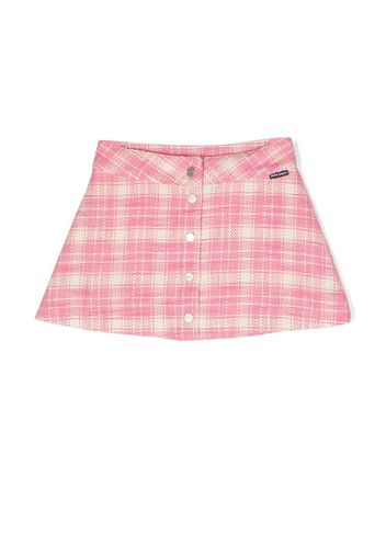 Palm Angels Kids plaid-check mini skirt - Rosa