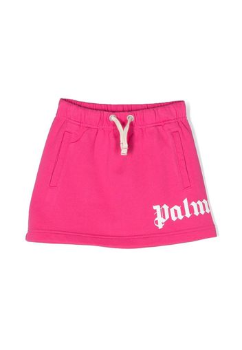 Palm Angels Kids logo-print A-line skirt - Rosa