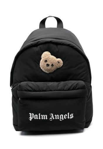 Palm Angels Kids teddy bear patch backpack - Nero