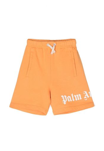 Palm Angels Kids logo-print drawstring shorts - Arancione