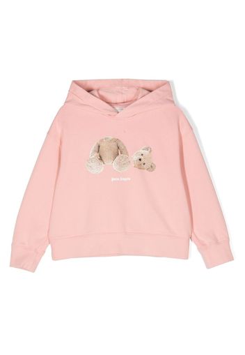 Palm Angels Kids teddy-bear-print hoodie - Rosa