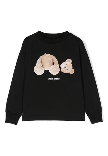 Palm Angels Kids slogan-print cotton sweatshirt - Nero